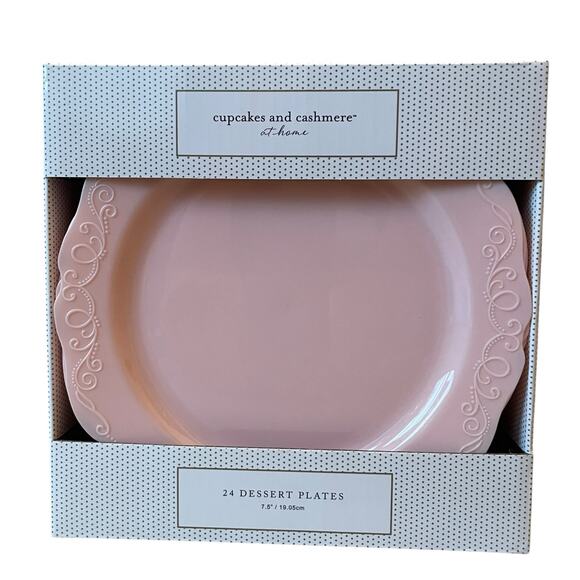 36pc Cupcakes & Cashmere Pink Disposable Dinner and Dessert Plate Set NEW - Picture 10 of 11